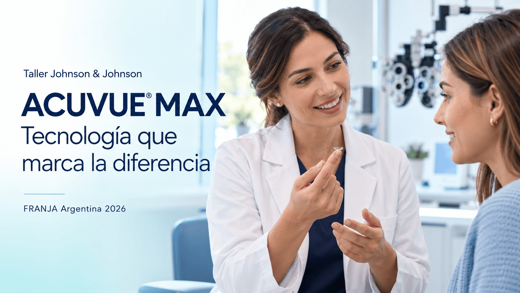 Taller Johnson & Johnson: ACUVUE MAX, tecnología que marca la diferencia. Imagen ilustrativa de asesoría sobre lentes de contacto.